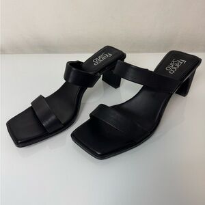 Franco Sarto Women's Black Felani Slide Sandal Square Toe Size 10